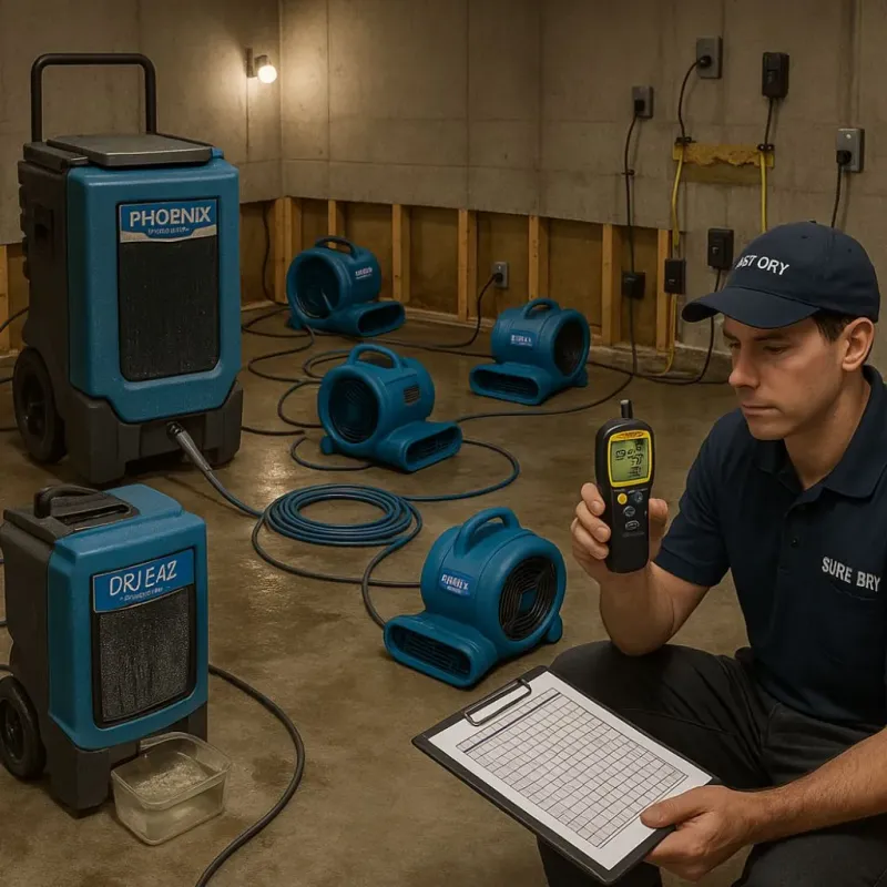 Structural Drying and Dehumidification process in Hanley Hills, MO